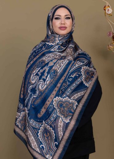 SAHRA DESEN PAMUK ŞAL-10005-PASTEL MAVİ