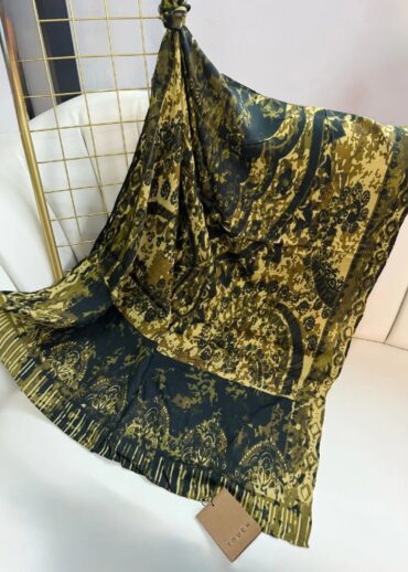 Haki Samanyolu Yün İpek Şal