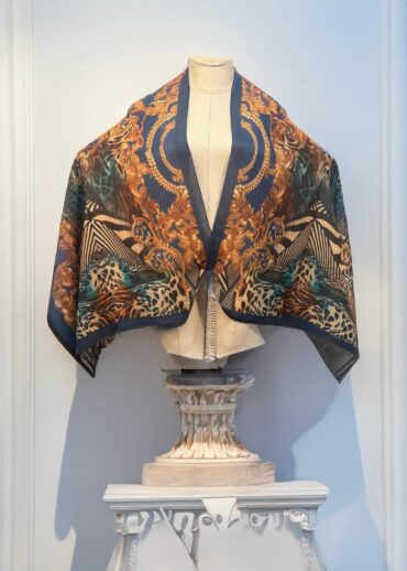 Lacivert Zerra Pamuk Şal