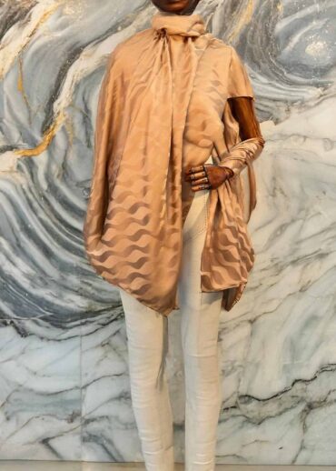 Çikolata Su Yolu Desen Jakar Şal