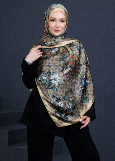 İthal Çifttaraflı vual ipek  23561 - altın/koyu kahve