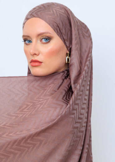 Zikzak desen pamuk Jakar Şal - Vizon