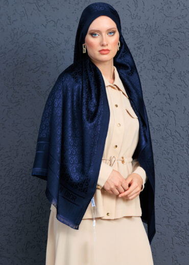 İthal Dior Kaşmir İpek Şal 49103-Lacivert