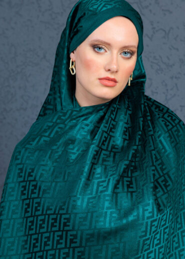 İthal Fendi Kaşmir İpek Şal 49101 -Zümrüt