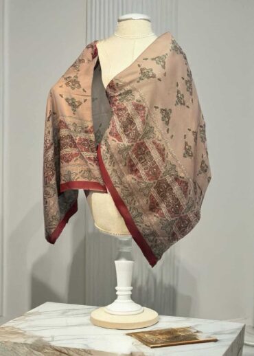 Vizon Bordo Zarif Desen Pamuk Şal