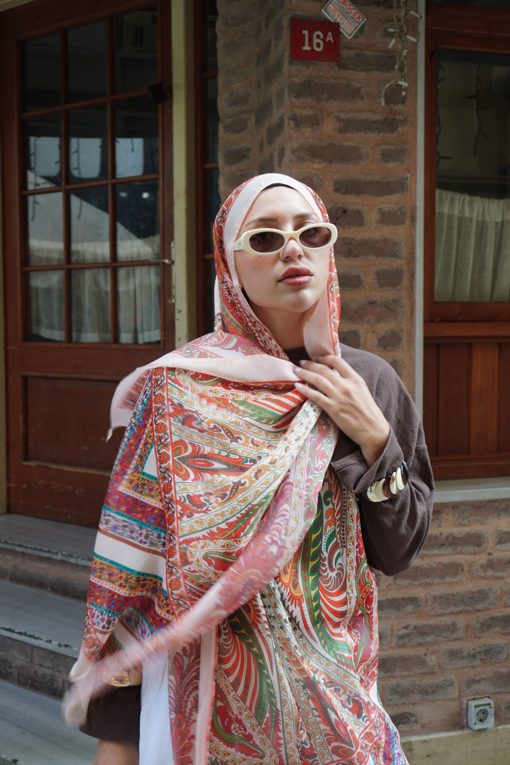 New Zuhur Şal Serisi- 469-002- V-9 - Kiremit - Görsel 3