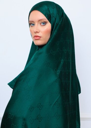 G Desen İthal Pamuk Jakar Şal - Zümrüt