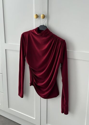 Drapeli Tasarım Bluz  BLZ100297 - Bordo