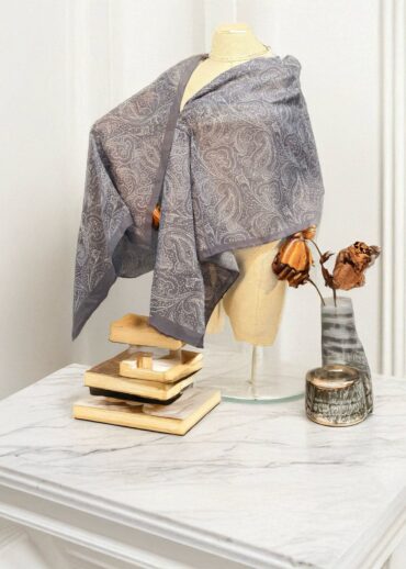 Gri Zenya  Desen Pamuk Şal