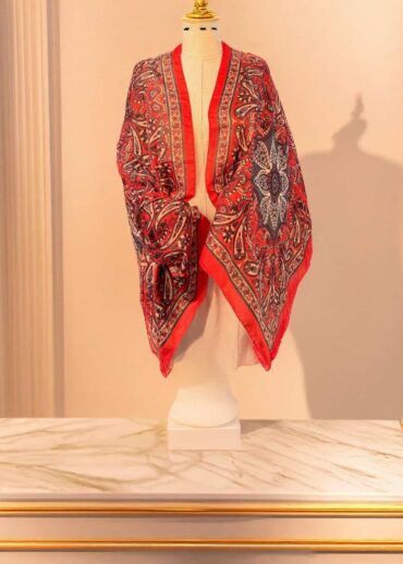 Turuncu Motifka Pamuk Soft Şal