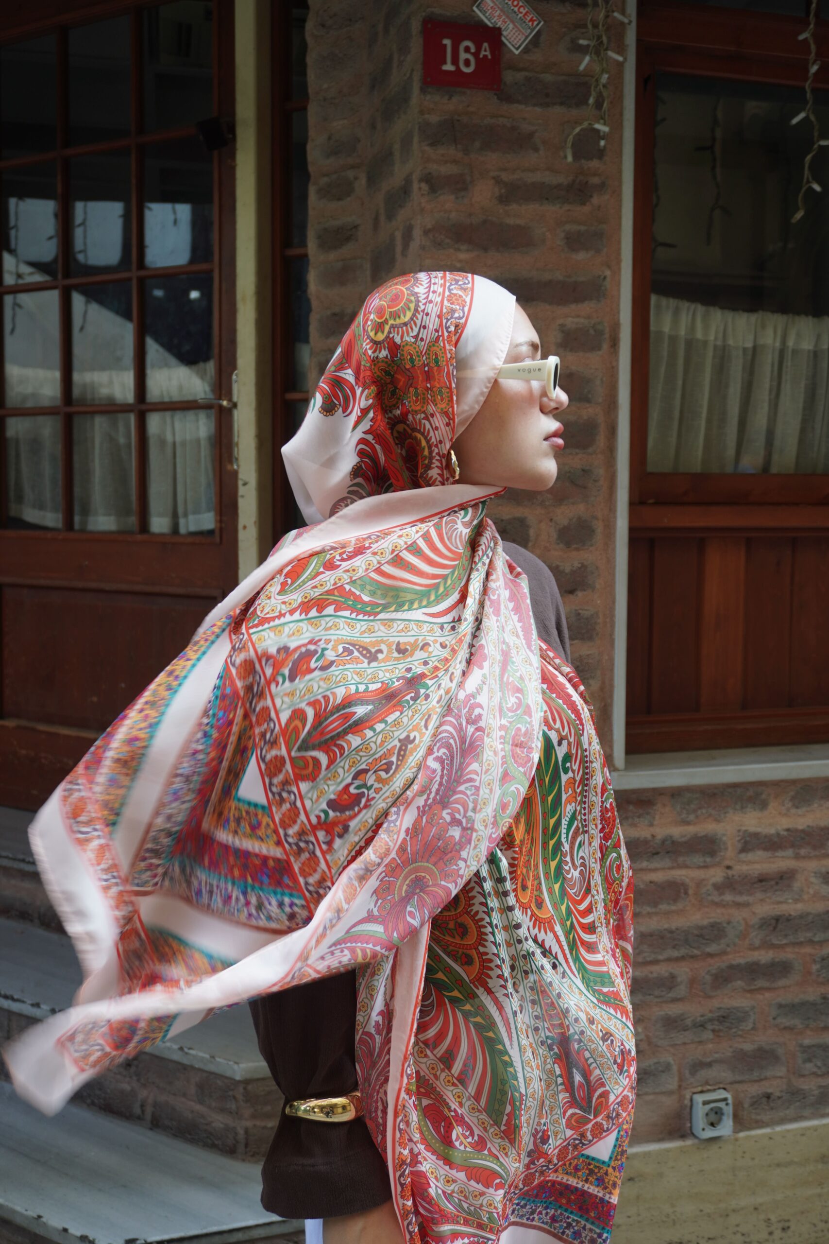 New Zuhur Şal Serisi- 469-002- V-9 - Kiremit - Görsel 2