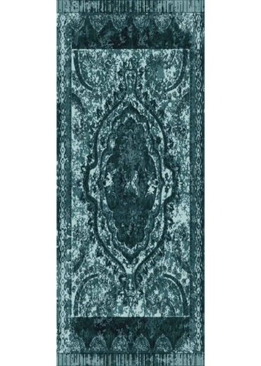 Turkuaz Samanyolu Yün İpek Şal