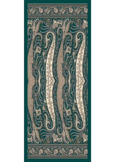 Zümrüt Dalga Desen Pamuk İpek Şal