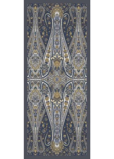 Füme Damask Desen Pamuk İpek Şal