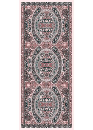 Pudra Çini Desen Pamuk İpek Şal