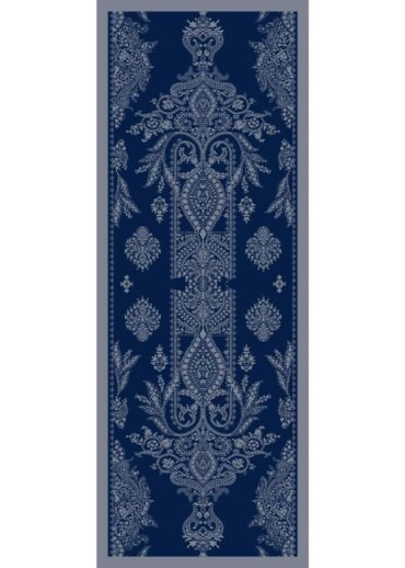 Gece Mavi Aksa Desen Pamuk İpek Şal