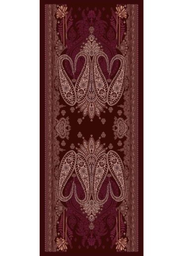 Kiraz Buta Desen Yün İpek Şal