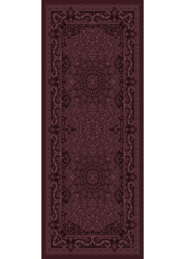 Vişne Zambak Desenli Yün İpek Şal