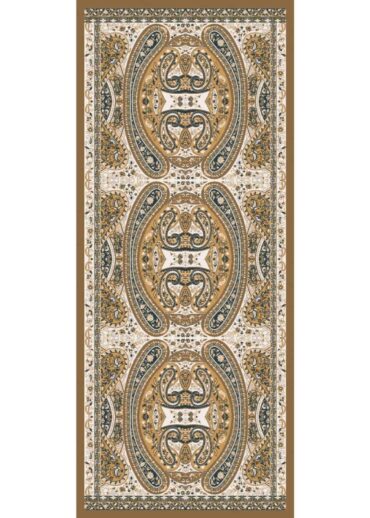 Mocha Çini Desen Pamuk İpek Şal