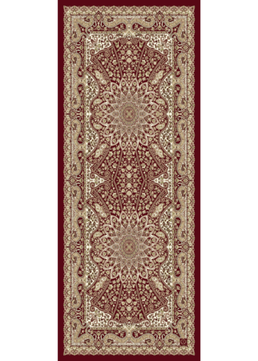 Bordo Zambak Desenli Yün İpek Şal