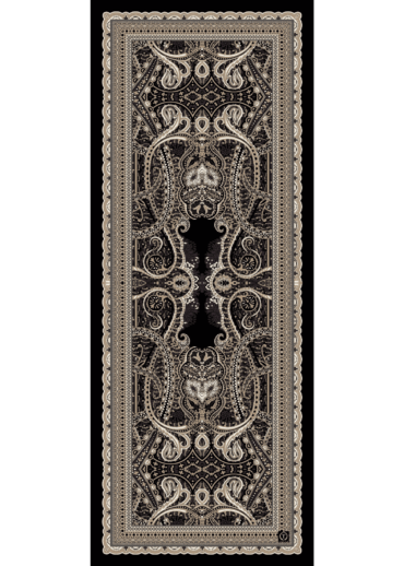 Siyah Roze Desen Pamuk İpek Şal