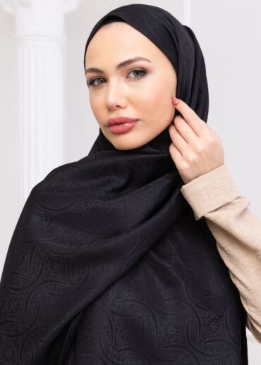 Etnik Desen Siyah Jakar Şal