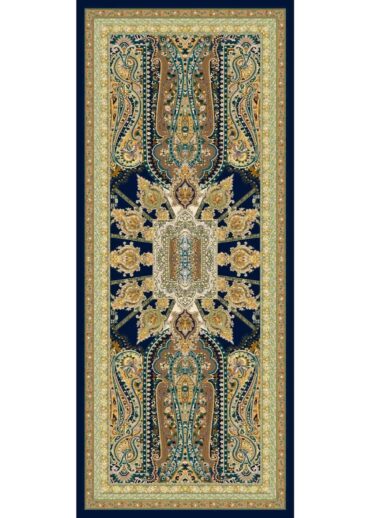 Lacivert Nomad Mirası Yün İpek Şal