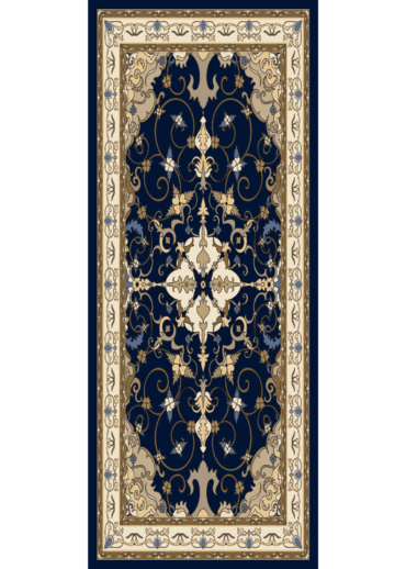 Lacivert İberya Işığı Desen Pamuk İpek Şal