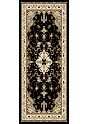 Siyah İberya Işığı Desen Pamuk İpek Şal