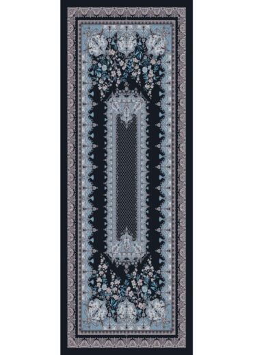 Buz Safir Desenli Yün İpek Şal