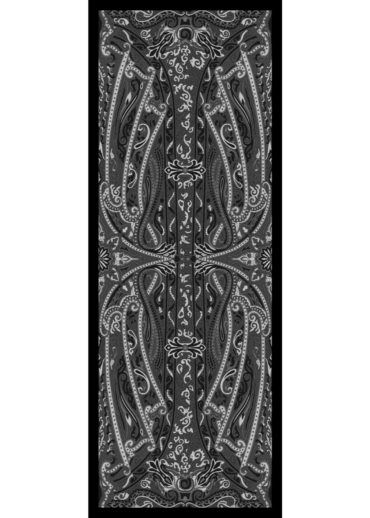 Siyah Manolya Desen Pamuk İpek Şal