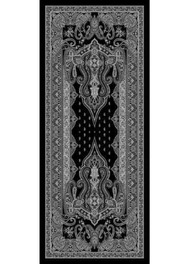 Kara Serenad Desenli Yün İpek Şal