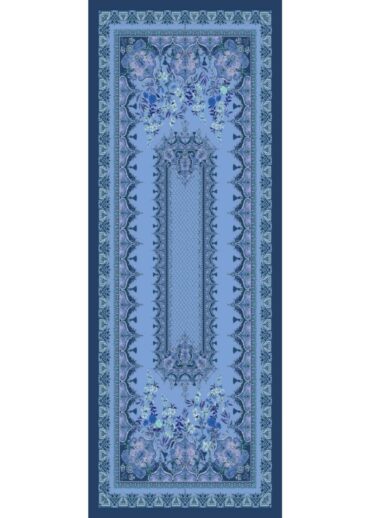 Bebe Mavisi Safir Desenli Yün İpek Şal