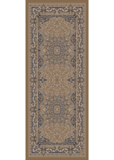 Camel Zambak Desenli Yün İpek Şal