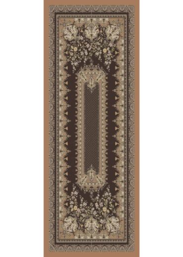 Mocha Safir Desenli Yün İpek Şal