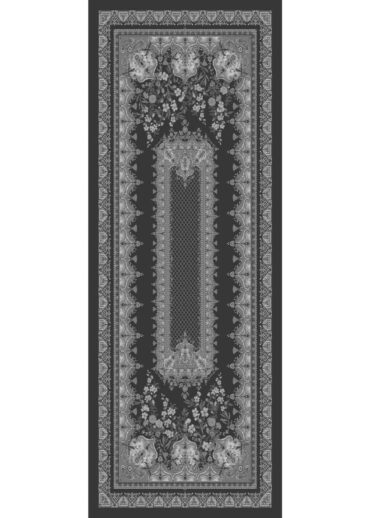 Füme Safir Desenli Yün İpek Şal