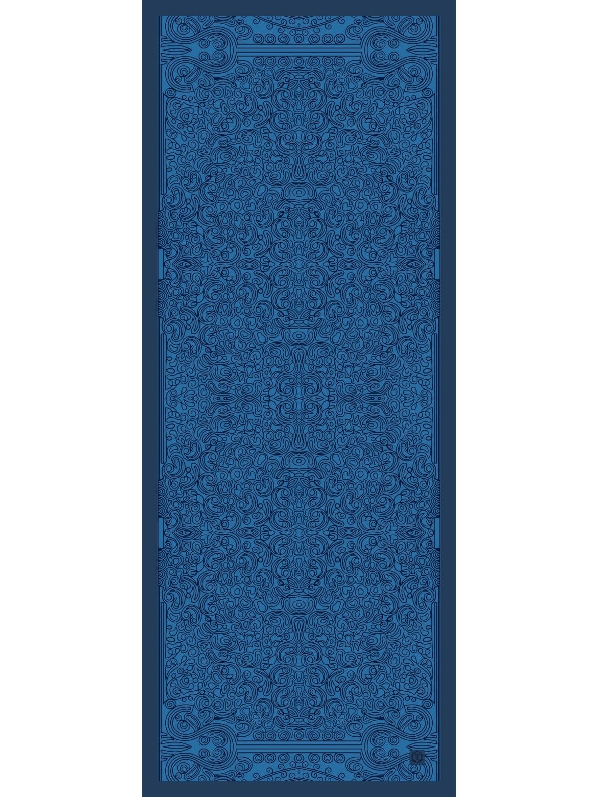 Petrol Ebruli Desen Pamuk İpek Şal - Görsel 8