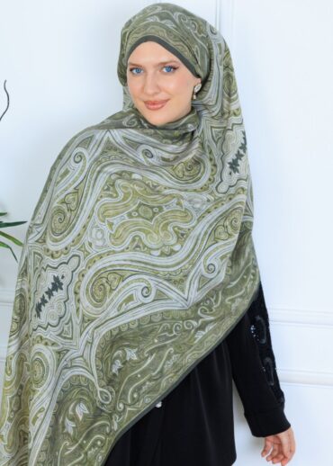 Mirşah Desen Şal  469-021 - V-16 - Koyu Yeşil
