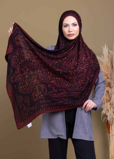 Vişne Lâl Yün İpek Şal