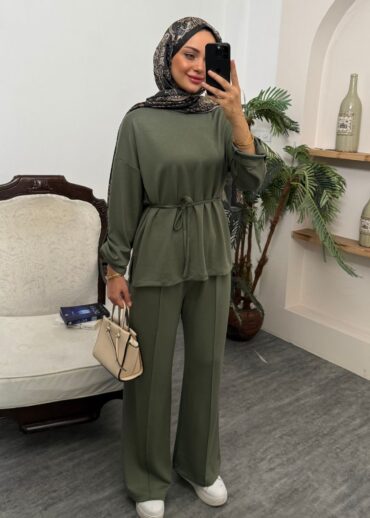 Oysho Bağlamalı İkili Takım TK100240 - Haki