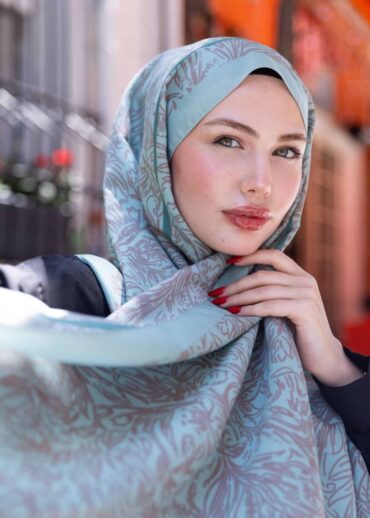 Mint Sunset İpek Pamuk Şal