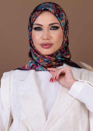 Siyah Papatya Desen Vual Eşarp