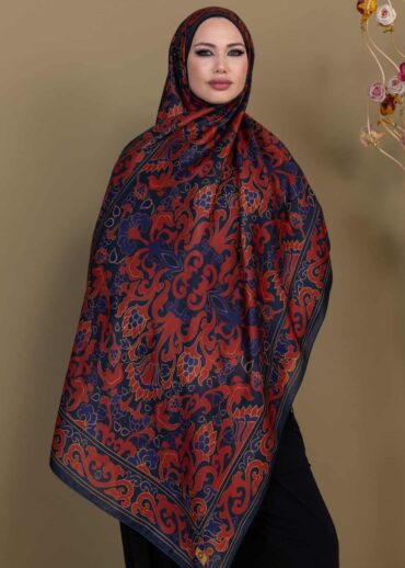 Bordo Lacivert İberya Pamuk Şal