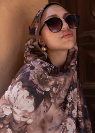 Bronz Sole Silken Desen Şal