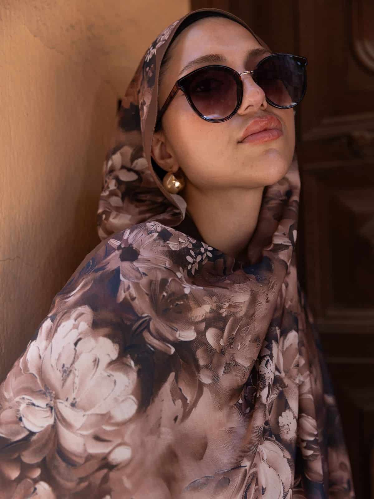 Bronz Sole Silken Desen Şal