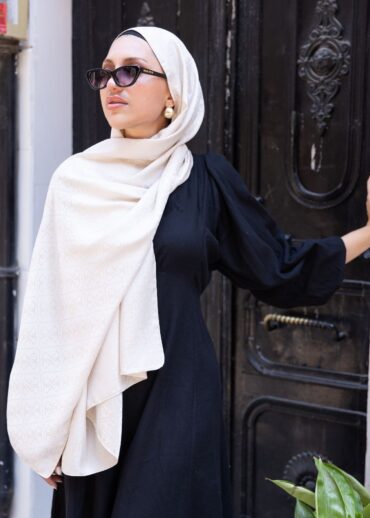 Desen İpeksi Jakar Şal-75896- Latte