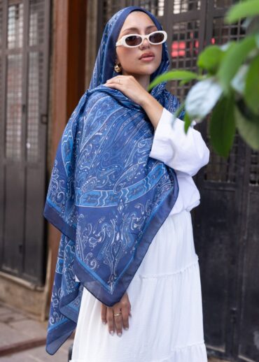 Etro Pamuk İpek Şal 52340 -Mavi-lacivert