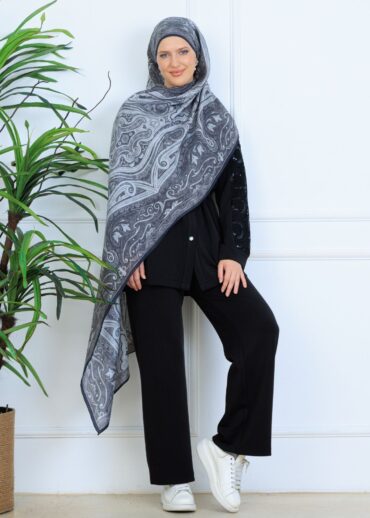 Mirşah Desen Şal  469-021 - V-11 - Antrasit