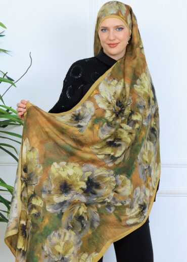 Zemheri Desen Şal  469-023 - V-9 - Yağ Yeşili