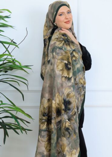 Zemheri Desen Şal  469-023 - V-11 -  Koyu Yeşil